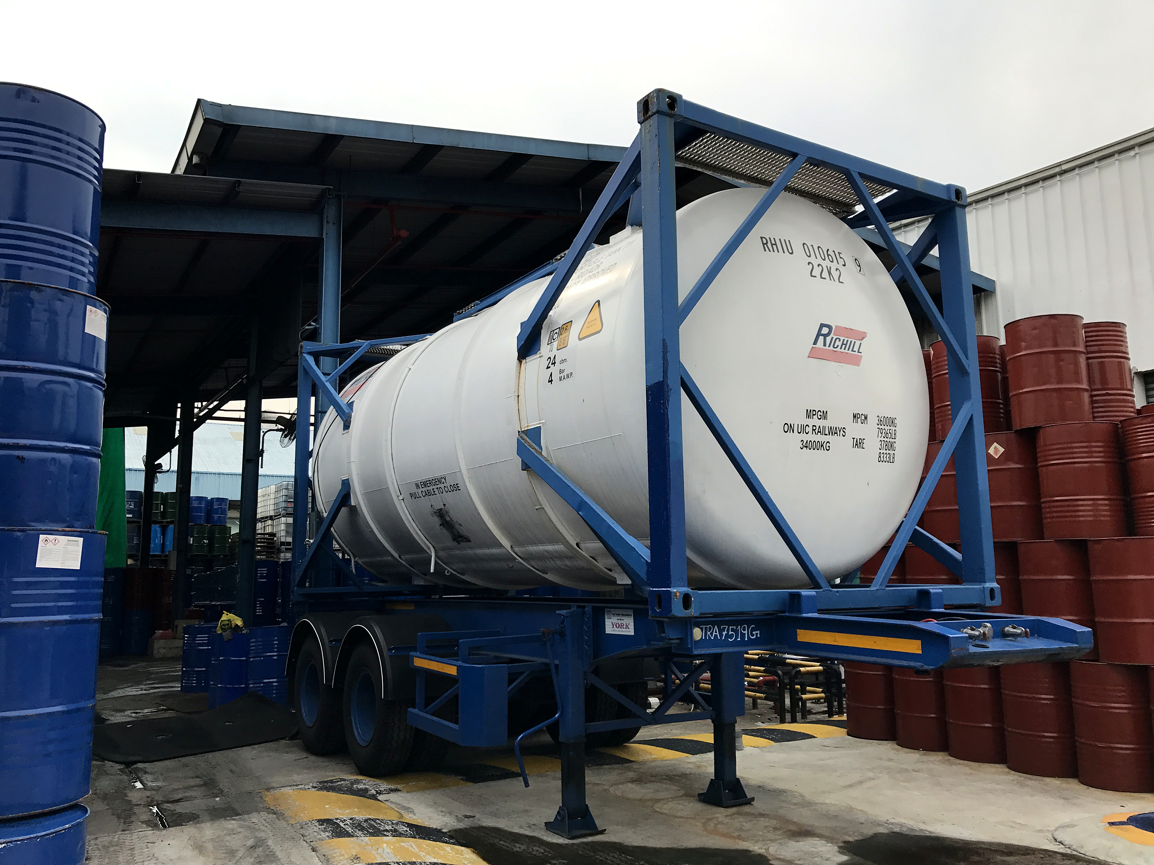 Richill ISO tank container on a trailer